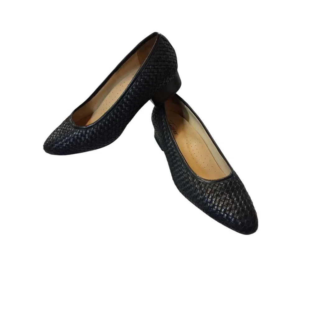 Trotters Woven Leather Womens size 10.5M Jade Career Office Casual Comfort Shoes